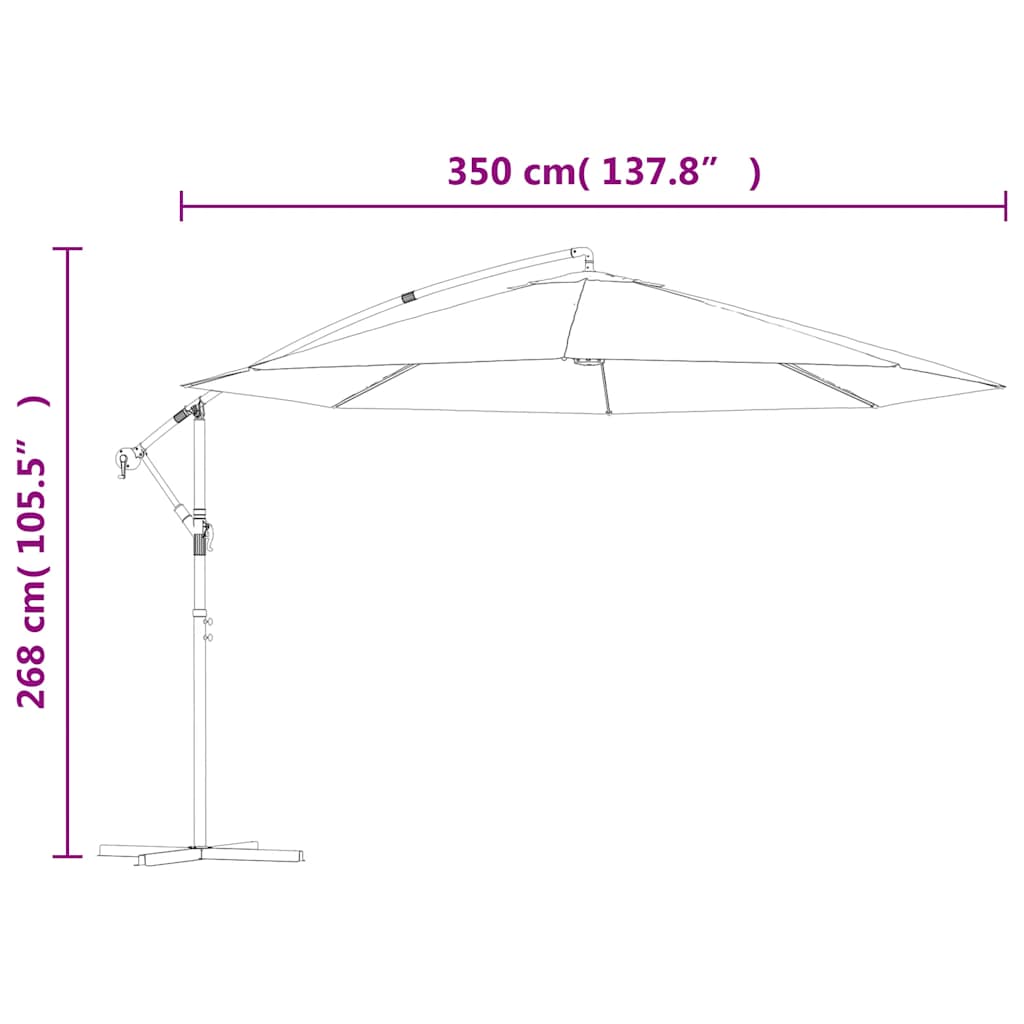 Cantilever Garden Parasol | Taupe | Polyester | Large | Tiltable