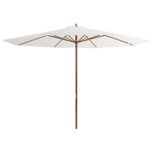 Garden Parasol | Sand White | Polyester | 350 cm diameter | Collapsible