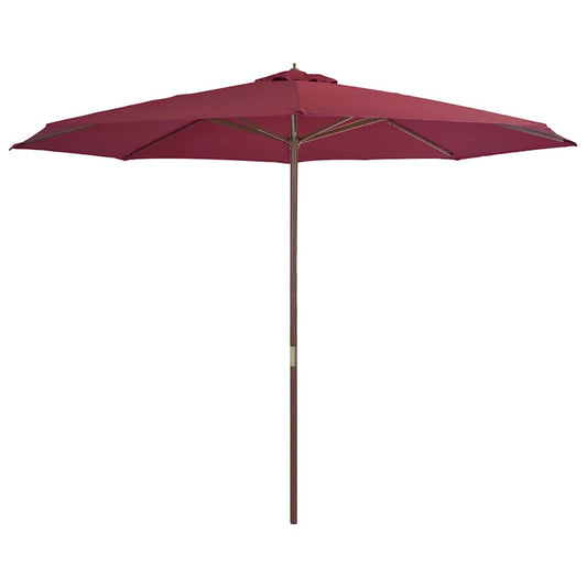 Garden Parasol | Burgundy | Polyester, Laminated bamboo, Hardwood | Large