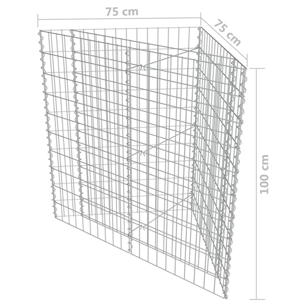 Gabion Raised Bed | Silver | Galvanised steel | 75x75x100 cm | Durable