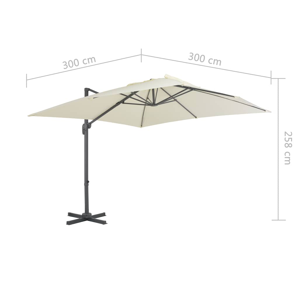 Cantilever Garden Parasol with Aluminium Pole 300x300 cm Sand