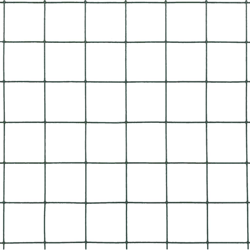 Chicken Wire Fence Steel with PVC Coating 10x0.5 m Green