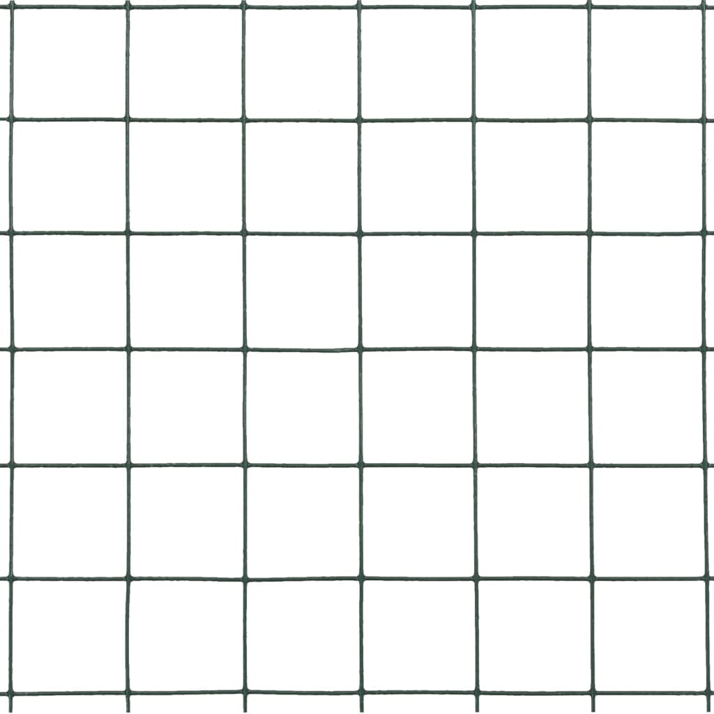 Chicken Wire Fence Steel with PVC Coating 10x1.5 m Green