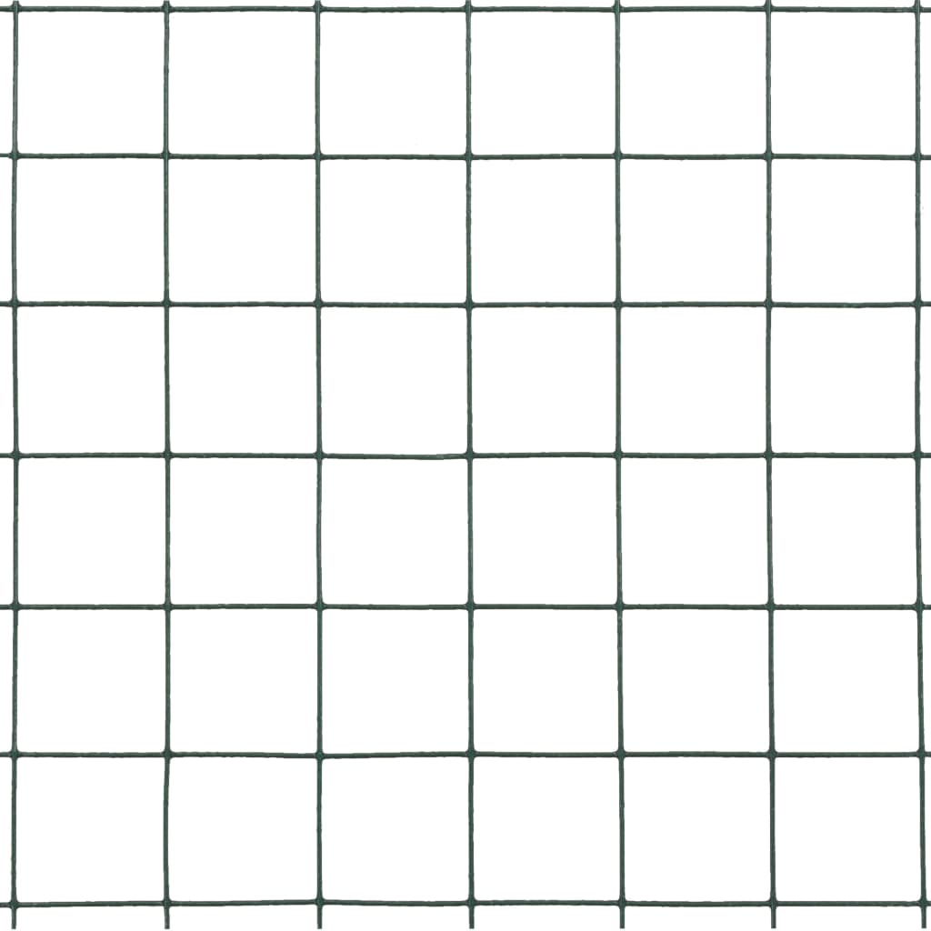 Chicken Wire Fence Steel with PVC Coating 10x1.5 m Green