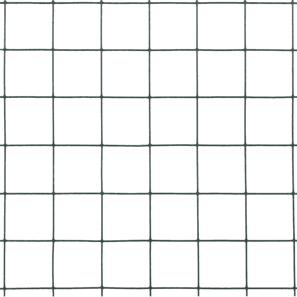 Chicken Wire Fence Steel with PVC Coating 25x1.5 m Green