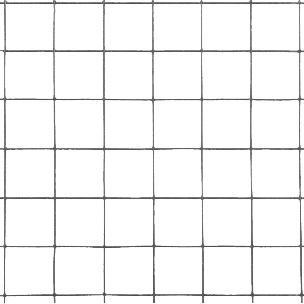 Chicken Wire Fence Steel with PVC Coating 10x0.5 m Grey