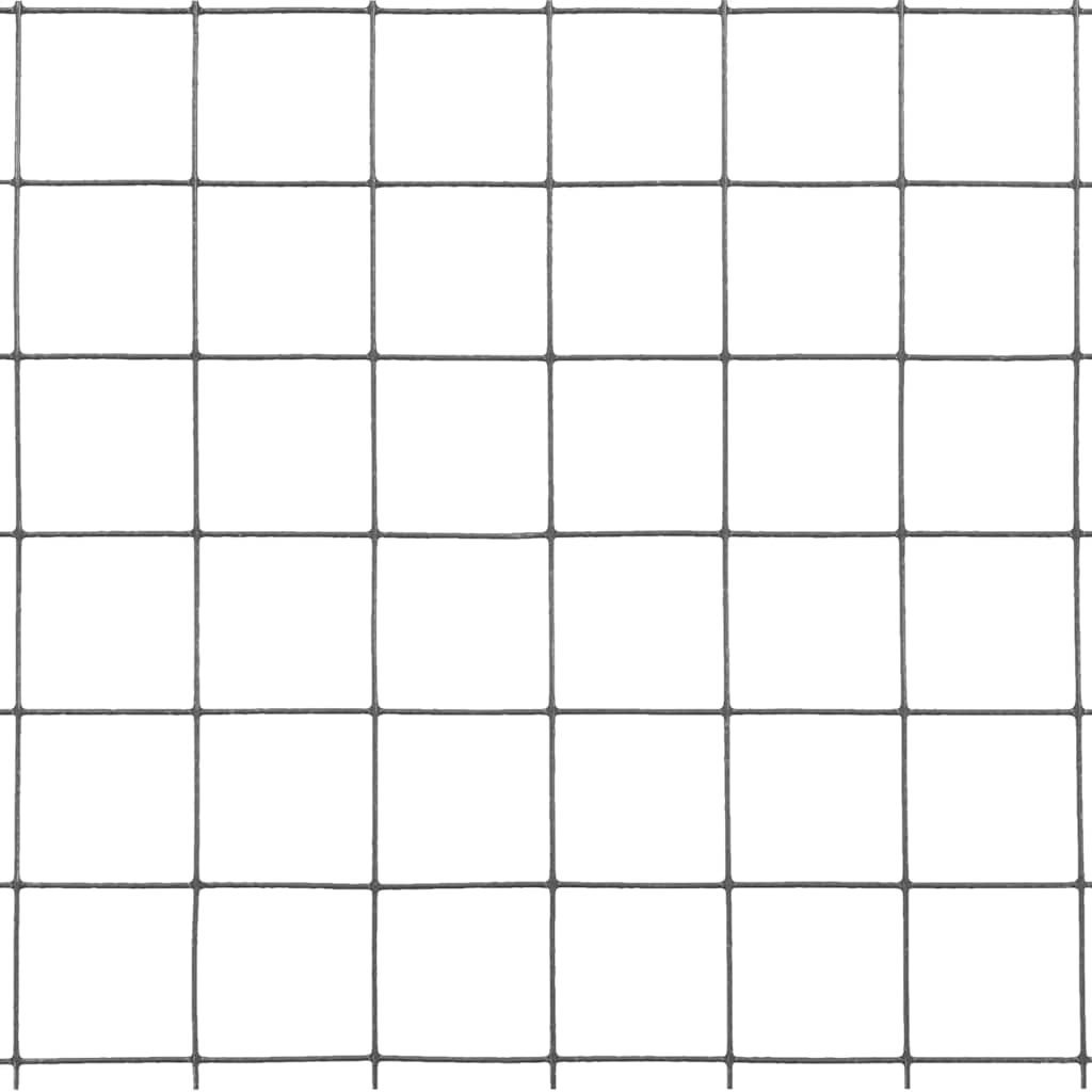 Chicken Wire Fence Steel with PVC Coating 25x1.5 m Grey