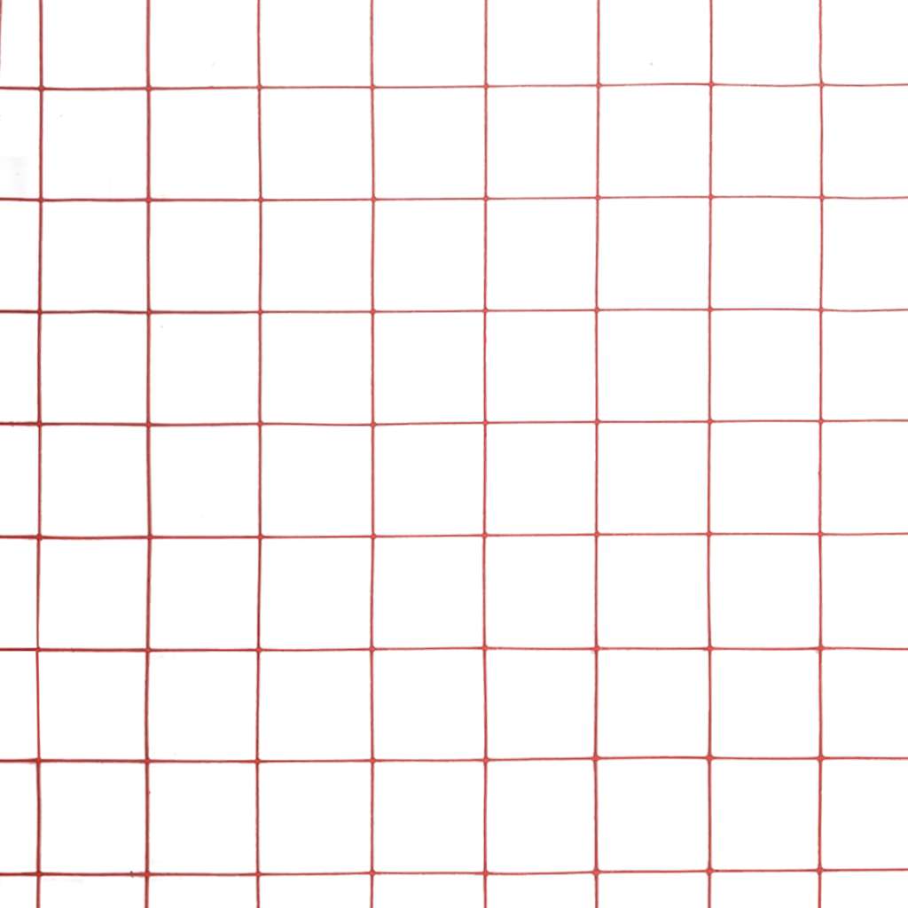 Chicken Wire Fence Steel with PVC Coating 10x1 m Red
