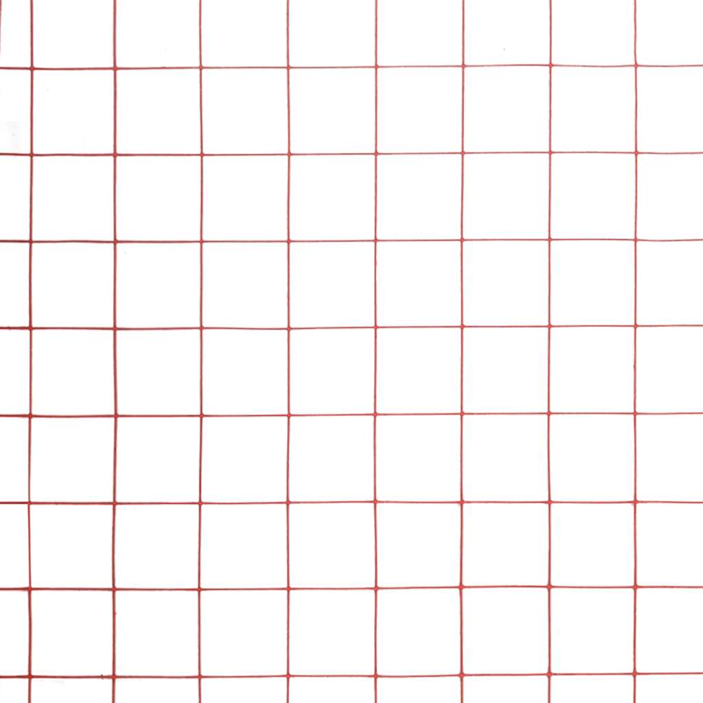 Chicken Wire Fence Steel with PVC Coating 25x1 m Red