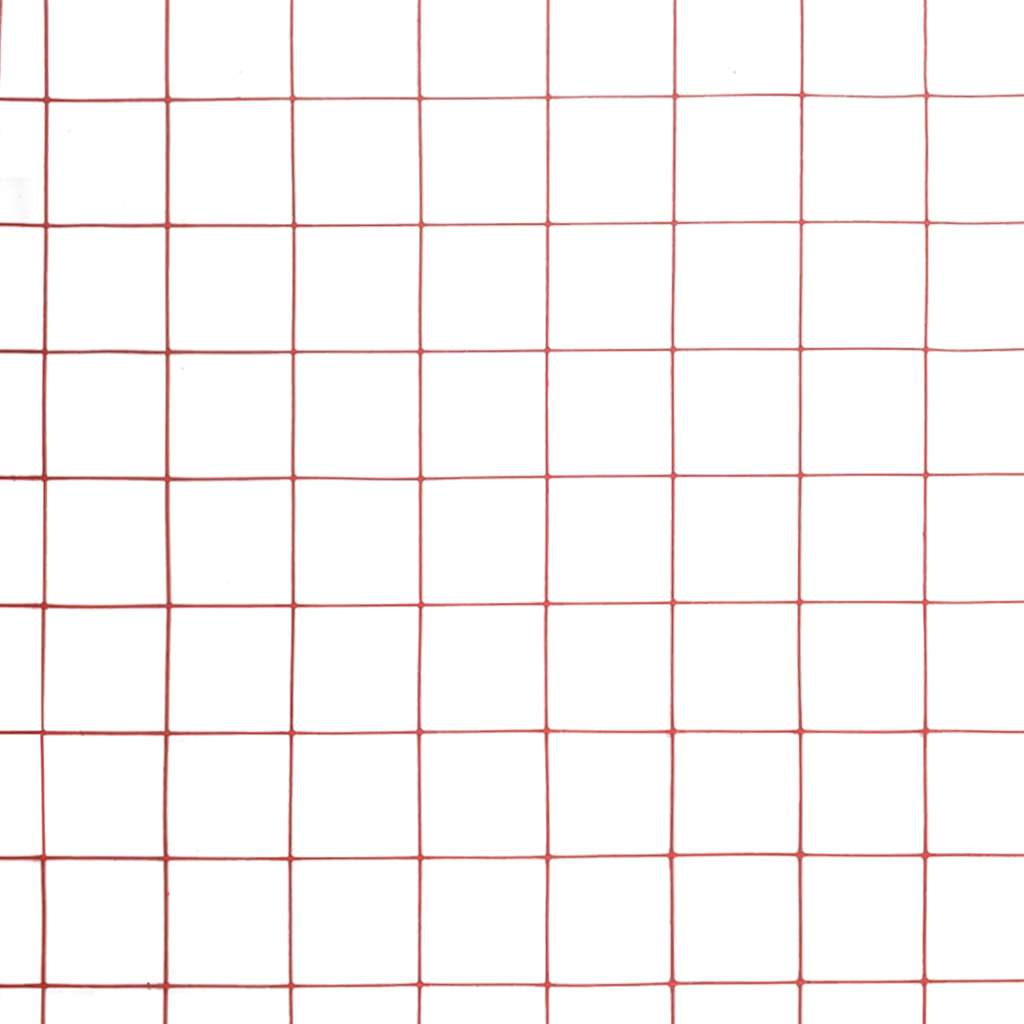 Chicken Wire Fence Steel with PVC Coating 25x1 m Red