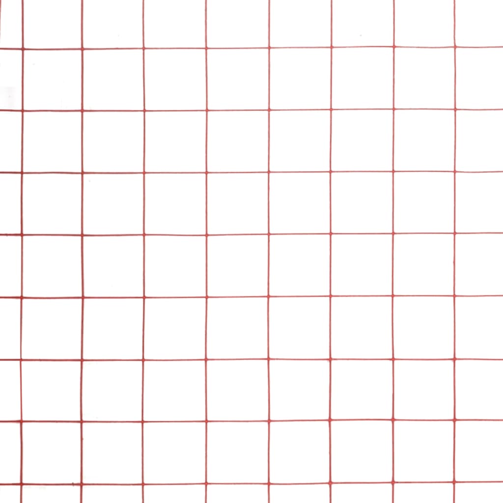 Chicken Wire Fence Steel with PVC Coating 10x1.5 m Red
