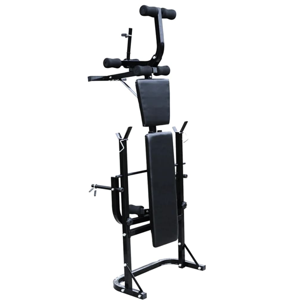 275377 vidaXL Weight Bench with Weight Rack, Barbell and Dumbbell Set 120 kg (90138+91406)