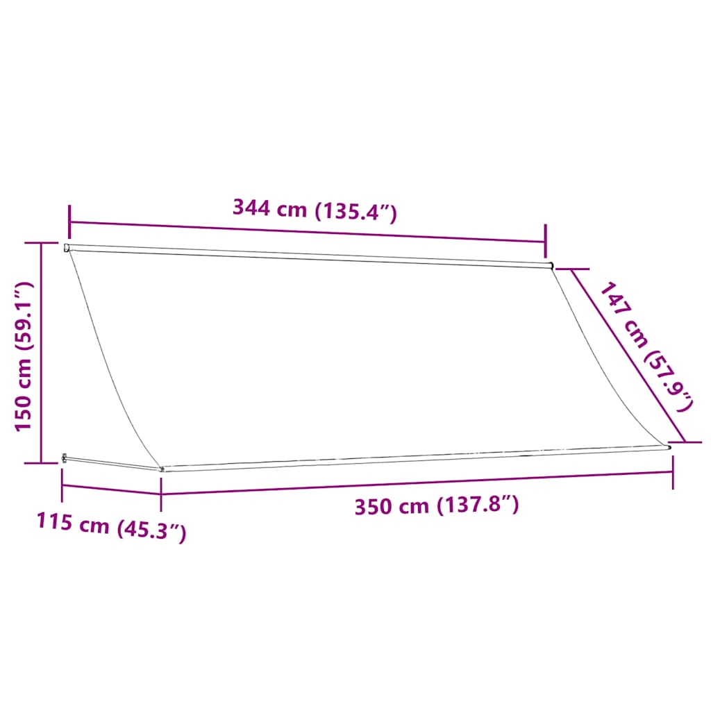 Awning | Anthracite | Steel frame, 100% polyester fabric with PA coating