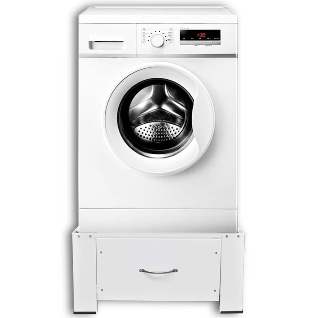 275393 vidaXL Pedestal for Washing Machine White with Drawer (50448)