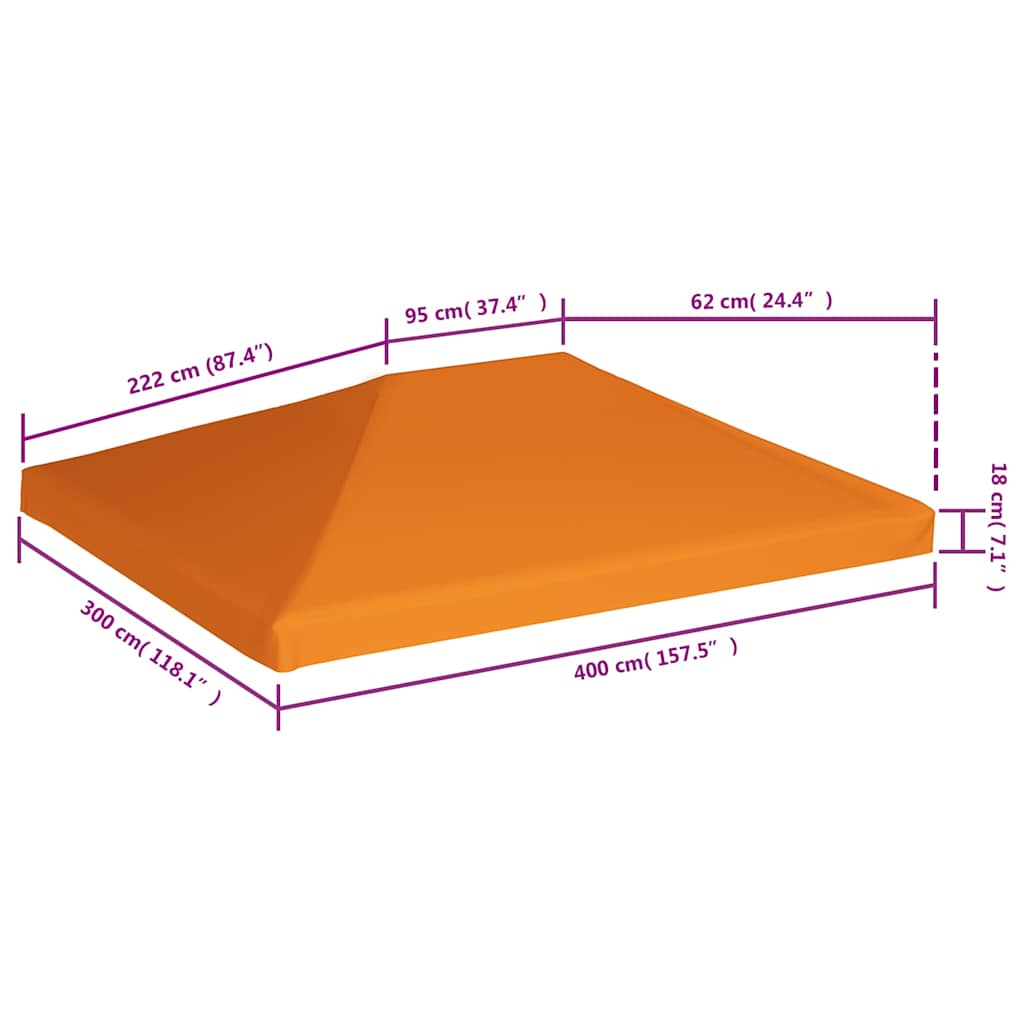 Gazebo Top Cover 1 oz/ft² 13.1'x9.8'Orange