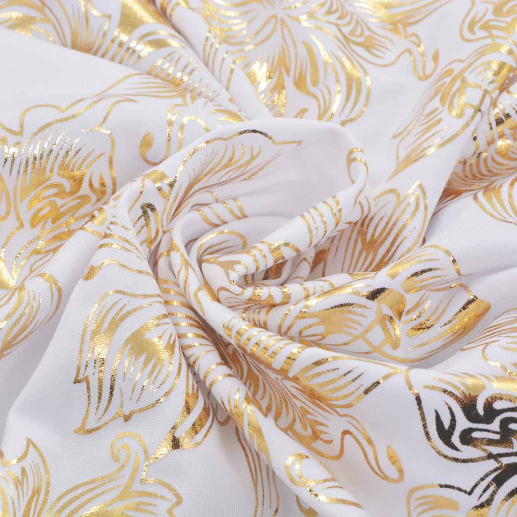 Chair Cover | Set of 6 | White with golden print