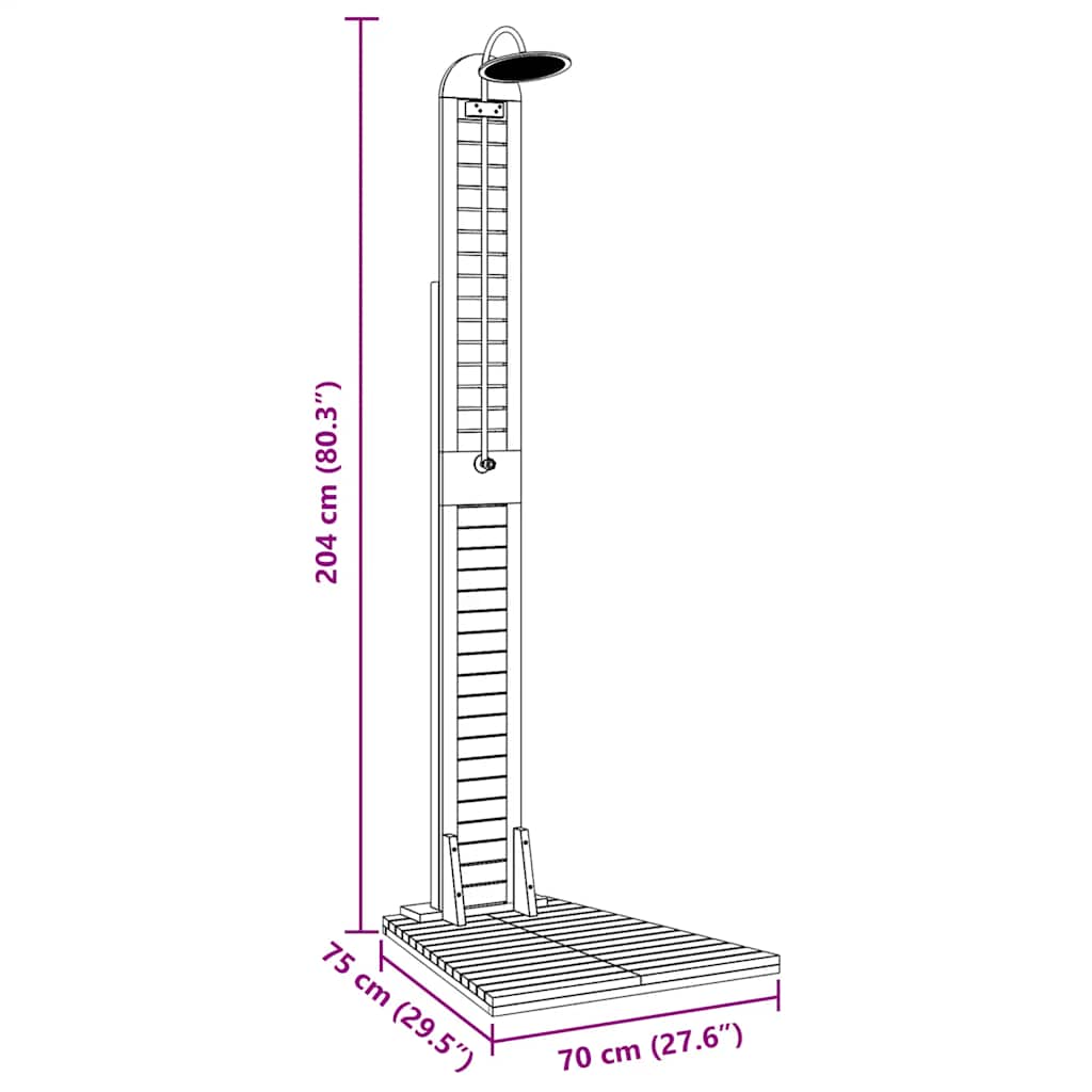 Garden Shower | Teak | 204 cm height | Freestanding Outdoor Shower