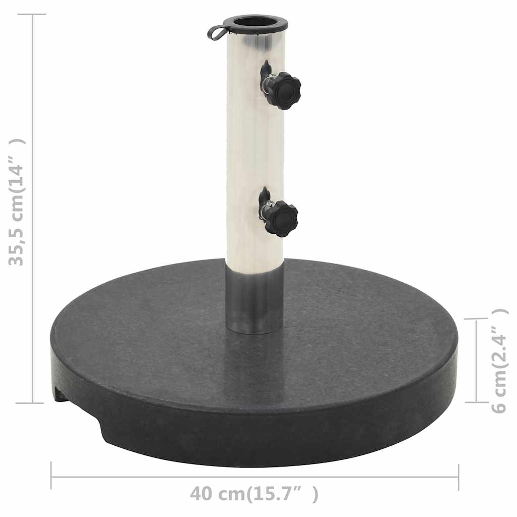 Parasol Base | Black | Granite and Stainless Steel | 20 kg