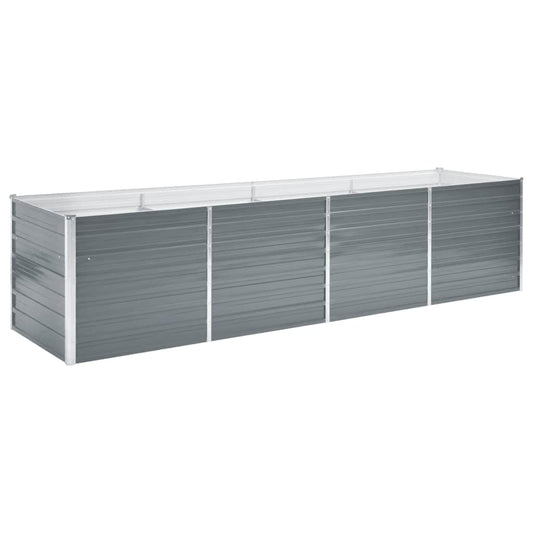 Raised Bed | Grey | Galvanised Steel | 320x80x77 cm | Heavy Duty
