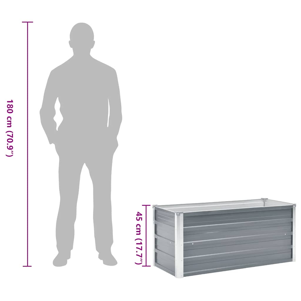 Raised Bed | Grey | Galvanised steel | 100x40x45 cm | Raised Bed