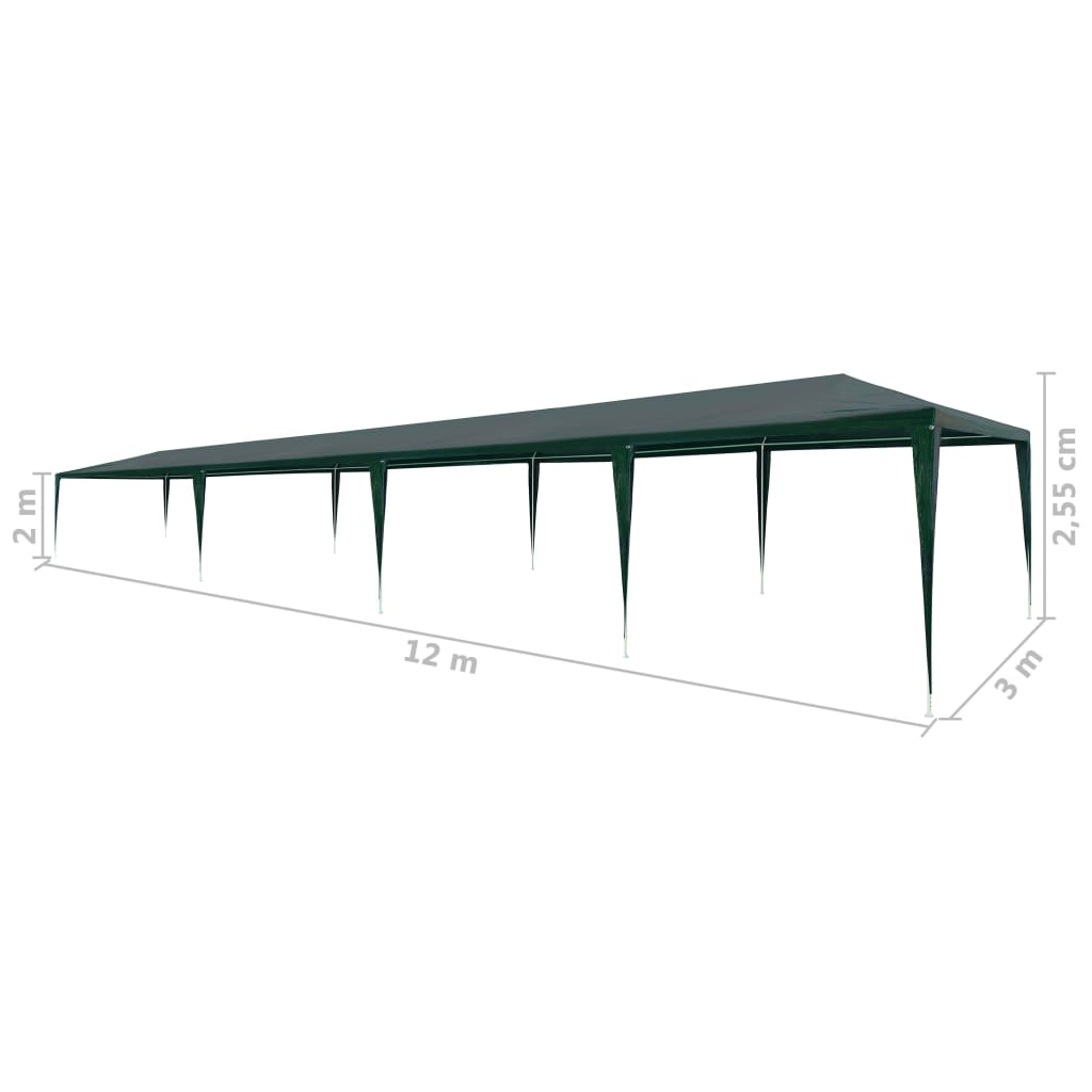 Partytent | Green | Polyethylene roof | Large | Large Party Tent