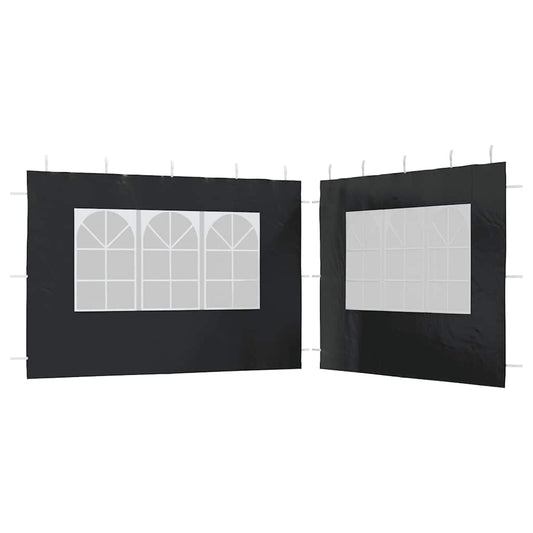 Party Tent Sidewall 2 pcs with Window PE Anthracite