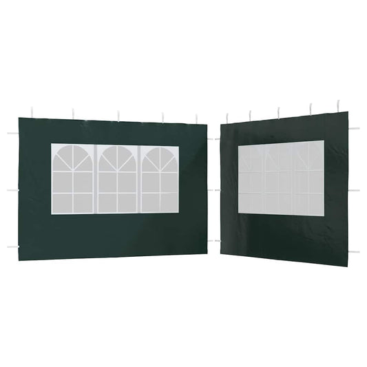 Party Tent Sidewall 2 pcs with Window PE Green