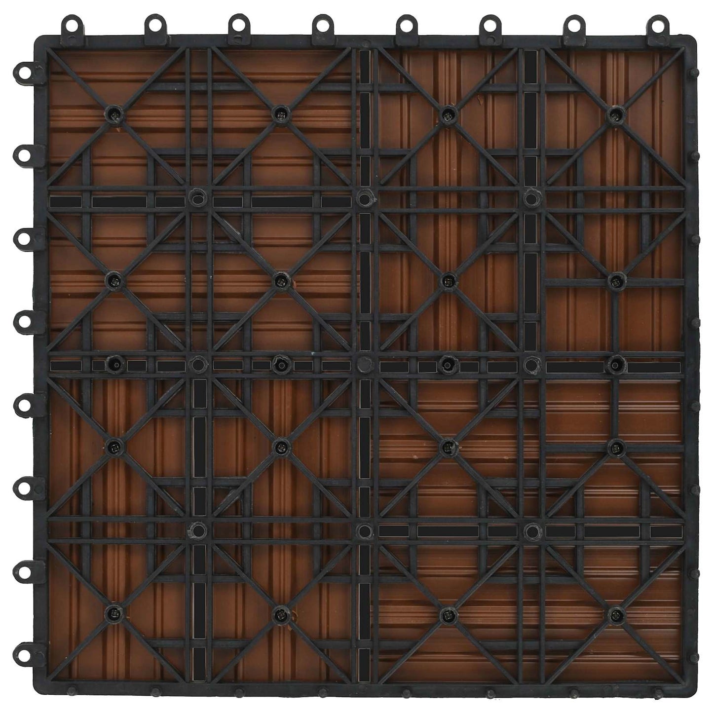 Decking Tile 11 pcs Brown 30 x 30 cm WPC