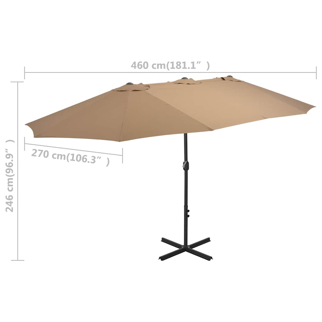 Parasol | Taupe | Polyester | Extra Large | Height-Adjustable