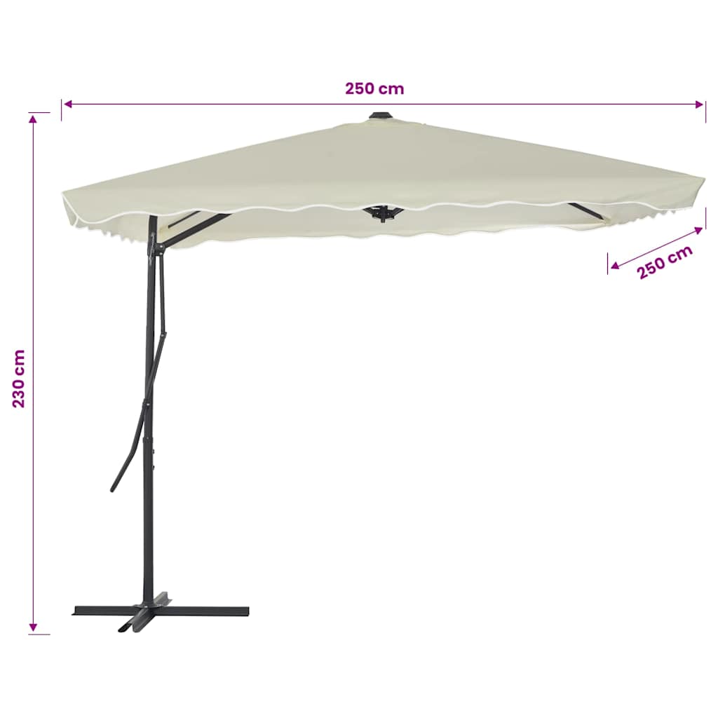 Garden Parasol | Sand | Polyester | 250x250 cm | Rotatable