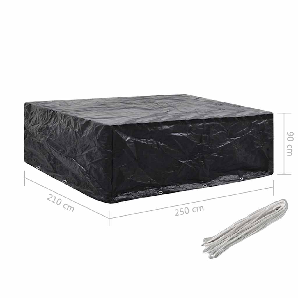 Garden Furniture Cover | Black | Polyethylene, Aluminium | Large