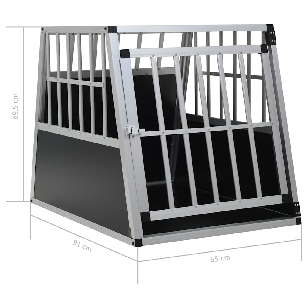 Dog Cage | Silver | Aluminium and MDF | 65 x 91 x 69.5 cm | Lightweight