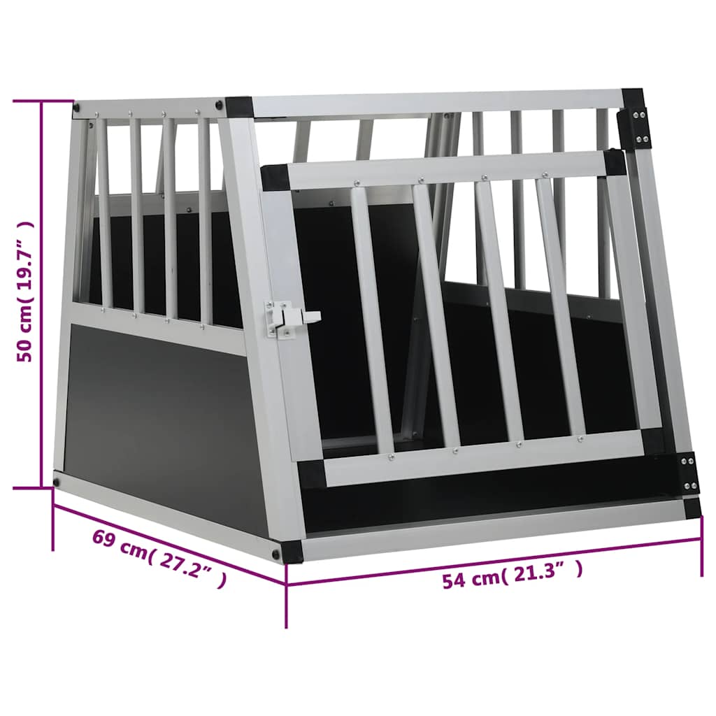 Dog Cage | Silver | Aluminium and MDF | Easy to Carry | Dog Cage