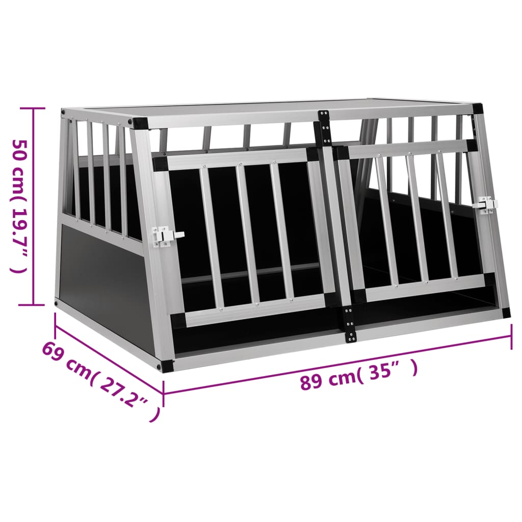Dog Cage | Silver | Aluminium | Medium | Lightweight | Dog Cage