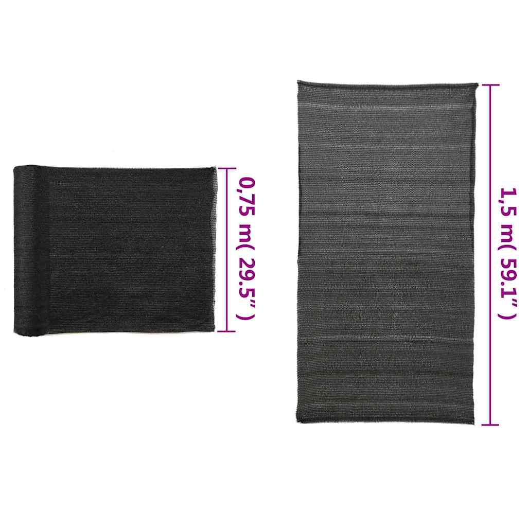 Privacy Net HDPE 1,5x10 m Black