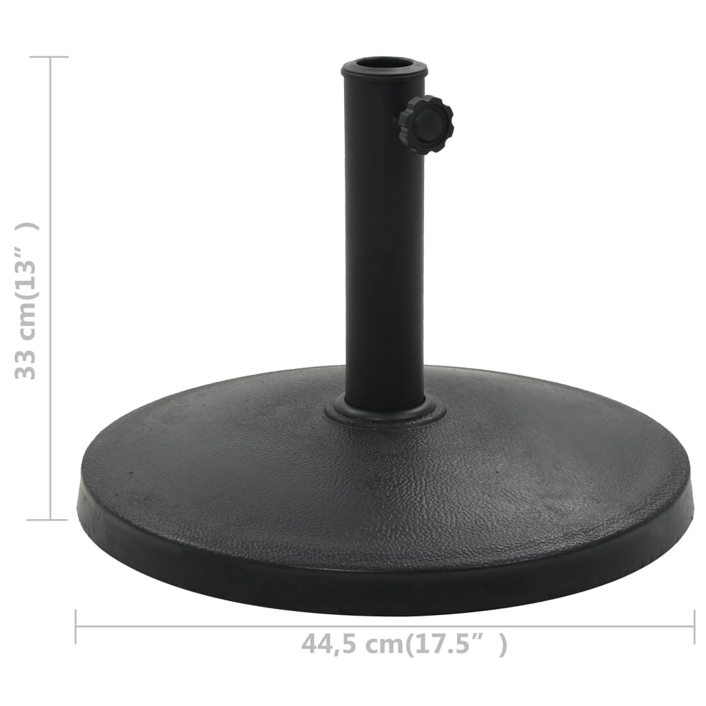Parasol Base | Black | Polyresin | 10 kg | Decorative Inlays