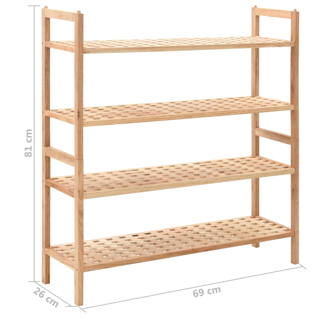 Shoe Rack Brown Solid walnut wood Medium Shoe Rack Rectangular
