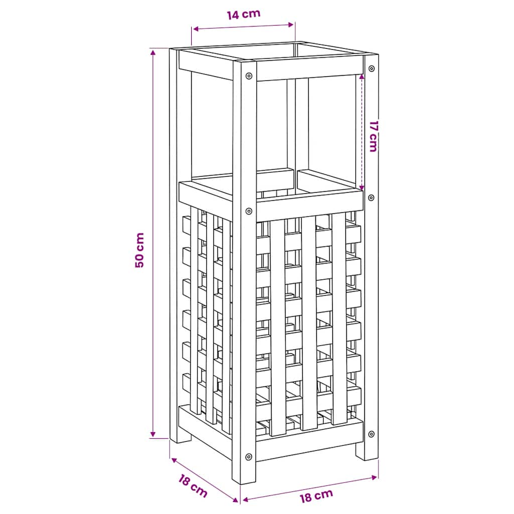 Umbrella Stand | Walnut wood | Solid walnut wood and plywood | Small