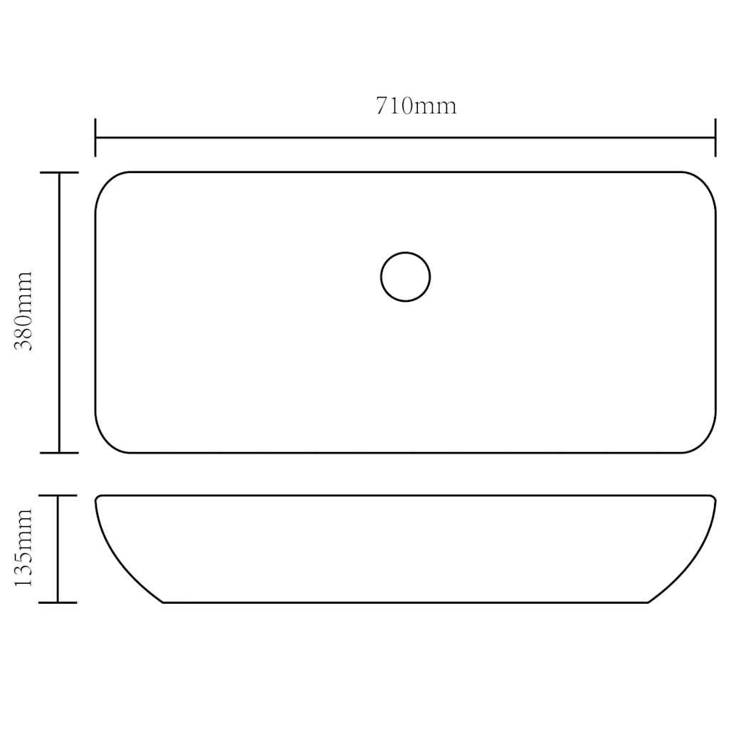 Bathroom Basin with Mixer Tap Ceramic Rectangular White