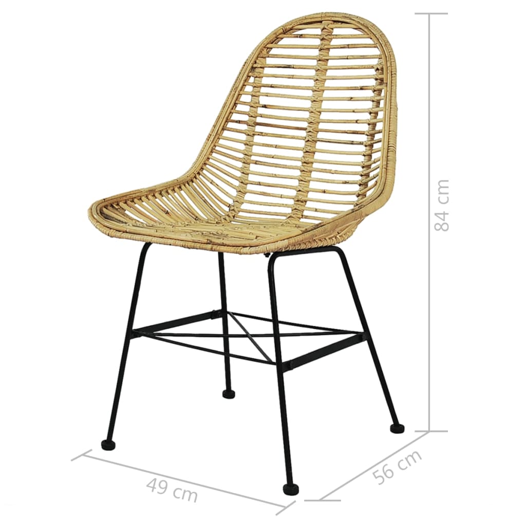 Dining Chair | Set of 6 | Natural rattan | Standard | Durable