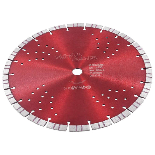 Diamond Cutting Disc with Turbo and Holes Steel 300 mm