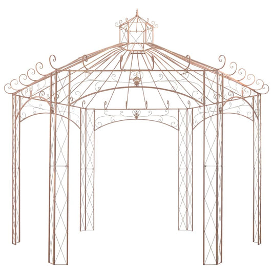 45439 vidaXL Garden Pavilion Antique Brown 4 m Iron