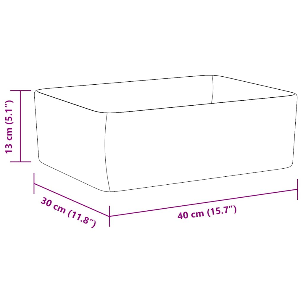 Wash Basin 40x30x13 cm Ceramic White