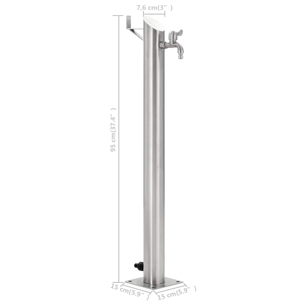 Water Column | Silver | Stainless Steel | 95 cm tall | Durable