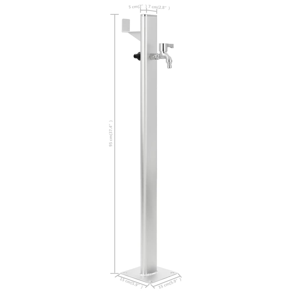 Water Column | Silver | Aluminium, Chromed brass, Plastic | Standard