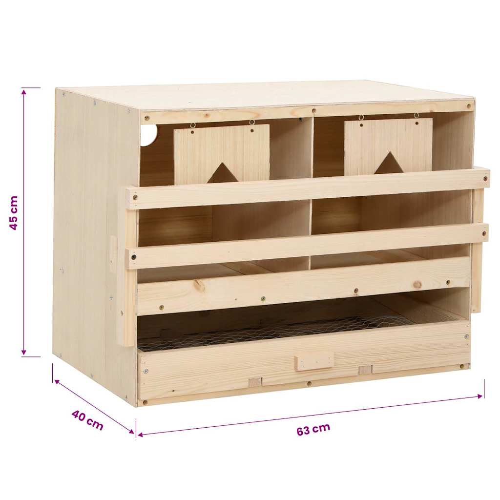 Chicken Laying Nest | Brown and natural wood | Solid pine wood, MDF