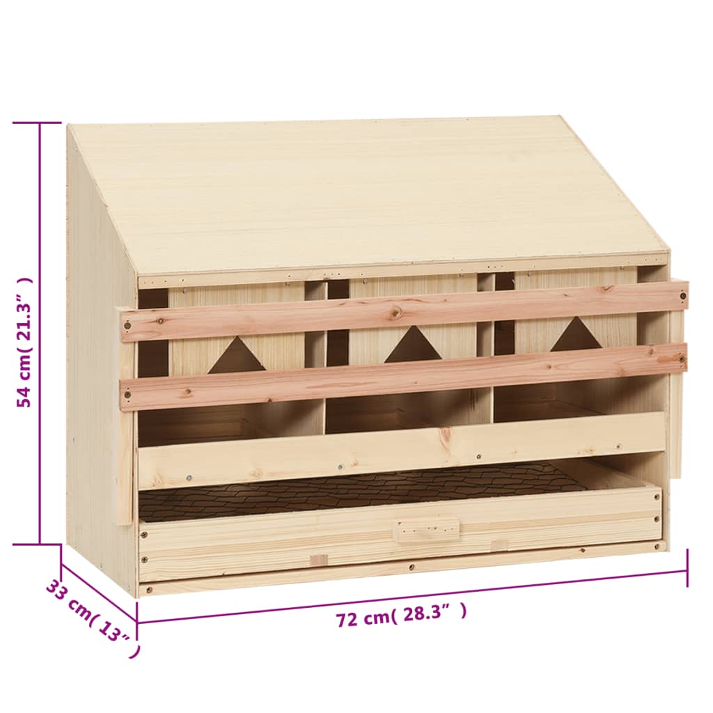 vidaXL Chicken Laying Nest Brown and natural wood