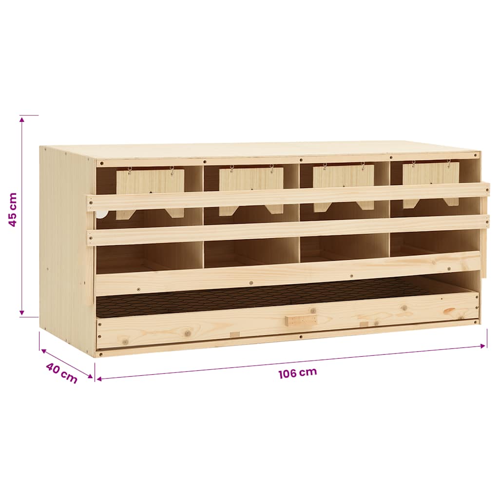 Chicken Laying Nest 4 Compartments 41.7"x15.7"x17.7" Solid Pine Wood