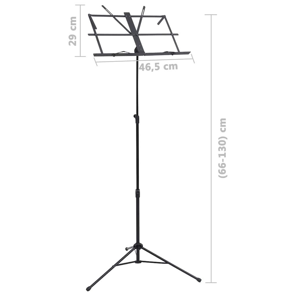 70074 vidaXL Music Book Stand Black Steel
