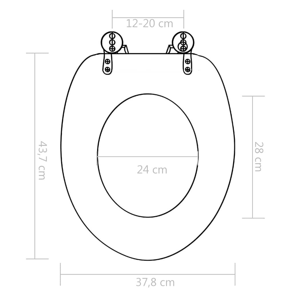 WC Toilet Seat with Lid MDF Bamboo Design